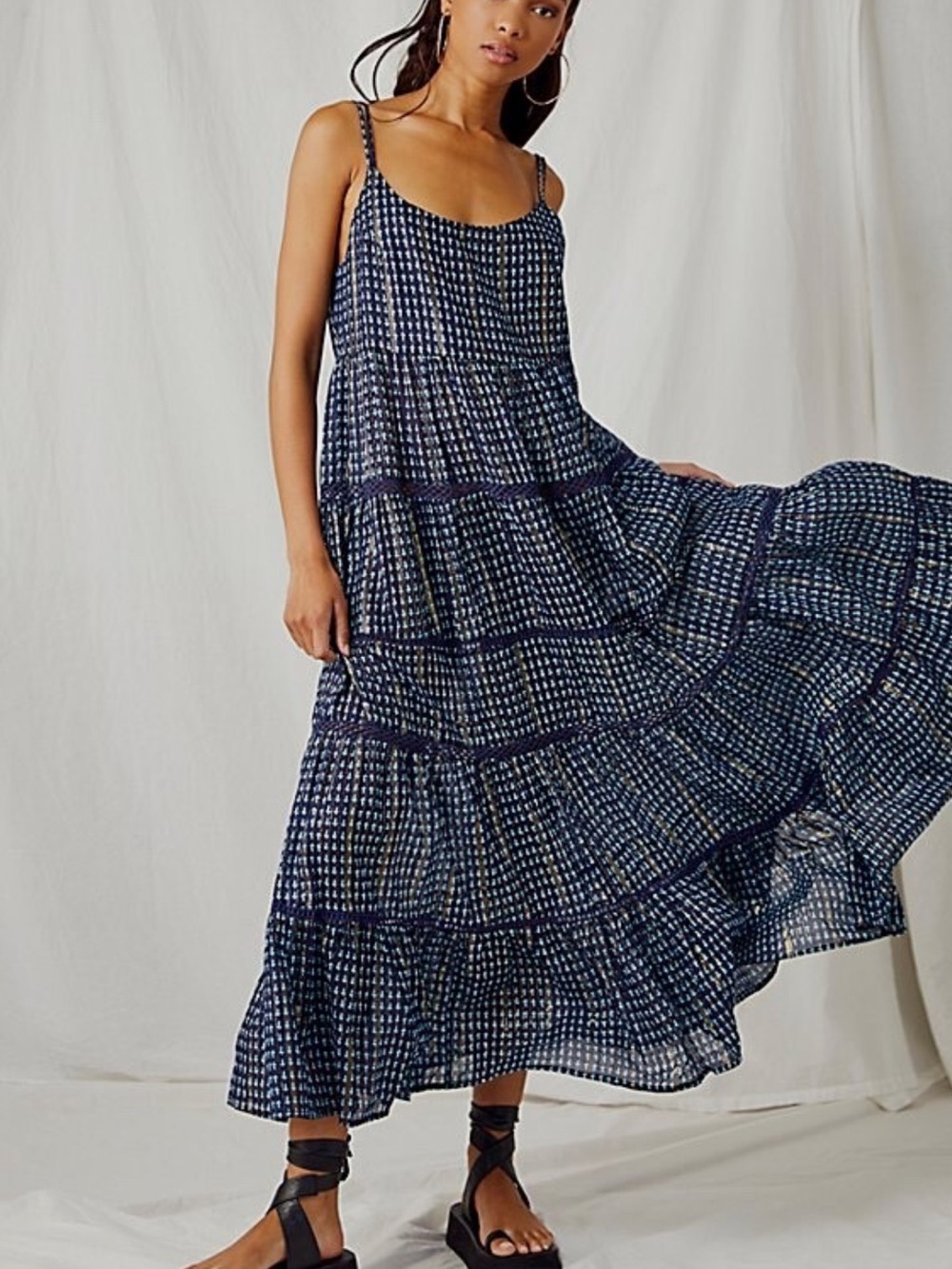 Free People Midnight Dance Tiered Eclipse Maxi Dress